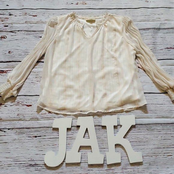 indigo Rose Tops - 🎉 HOST PICK 🎉🆕️ INDIGO ROSE WOMEN'S CREAM LONG SLEEVE BLOUSE